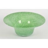 A Nazeing green glass bowl, diameter 25cm