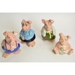 Four 'NatWest' pigs, manufactured by Wade, tallest height 16.5cm