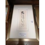 An Eric Gill Print, Chaucer & Cupid', framed and glazed, internal dimensions 21cm x 7cm