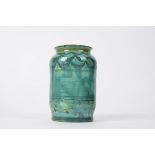 Della Robbia Pottery (Birkenhead 1894-1906), a cylindrical jar with unctuous dripping glaze, the