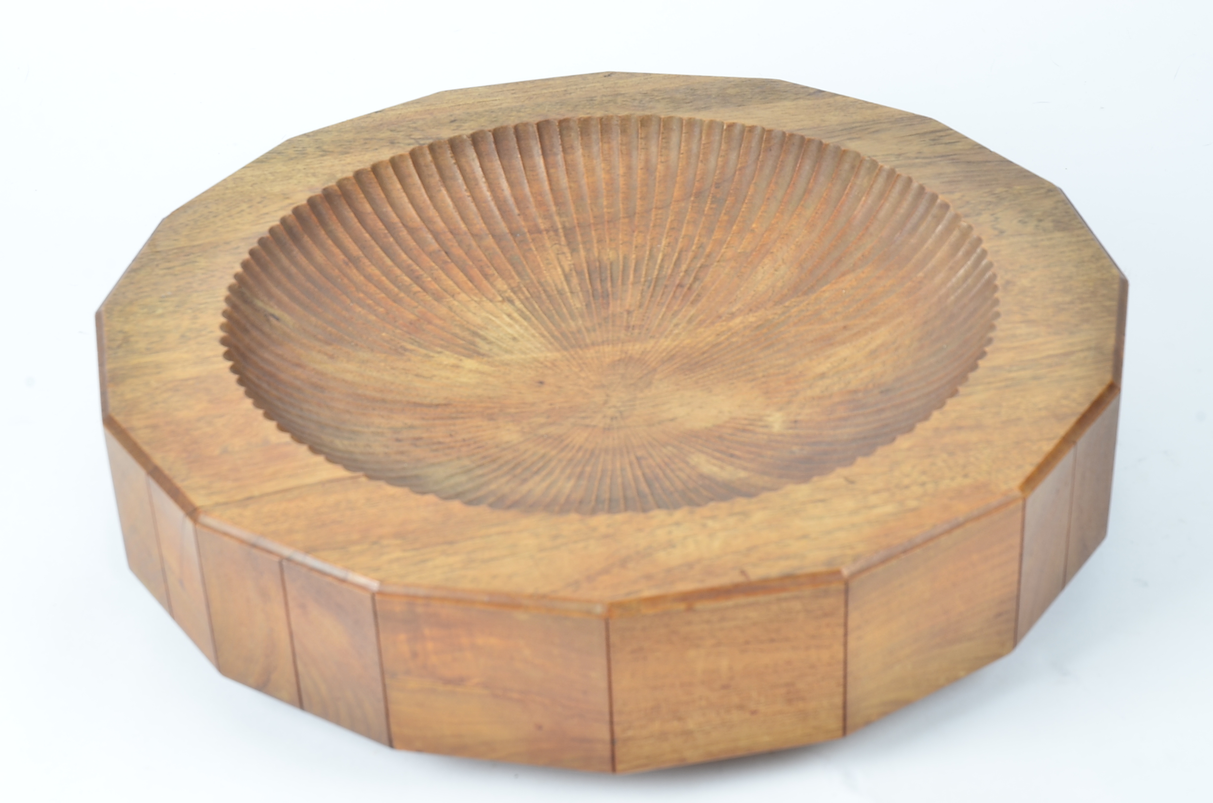 Alan Peters OBE (1933-2009), for Aller Studios, a mahogany centrepiece, the sunken scalloped - Image 2 of 5