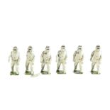 Britains Fire Fighters of the RAF from set 1758 (6), one figure missing shoulder pip and with hole