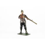 Heyde 110mm scale Prussian with firing rifle, and moving arms, figure complete, as is spring