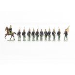 Noris 45mm scale marching 19th Century US infantry, complete with mounted and foot officers,