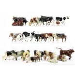 A lot of lead cows, Britains (60), 5 P, calves (7), cows by Hill, Benbros, Cherilea, Wend Al, Taylor