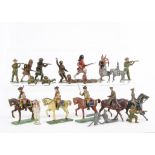 Lead 1:32 scale military figures by various makers including Segal and Britains (32), white metal