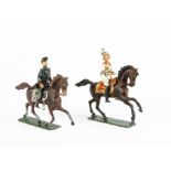 Noris 60mm scale mounted figures, consisting of a 19th Century Artillery officer, G, and a figure