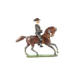 Noris mounted 50mm scale possible Boer War Personality figure in slouch hat, no separate accessories