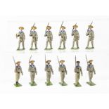 Noris 60mm marching German sailors in tropical 'whites', no officer, two not matching including