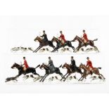 Loose Britains Hunt non-matching set 235 'Full Cry', complete with 7 riders, 12 hounds and fox,