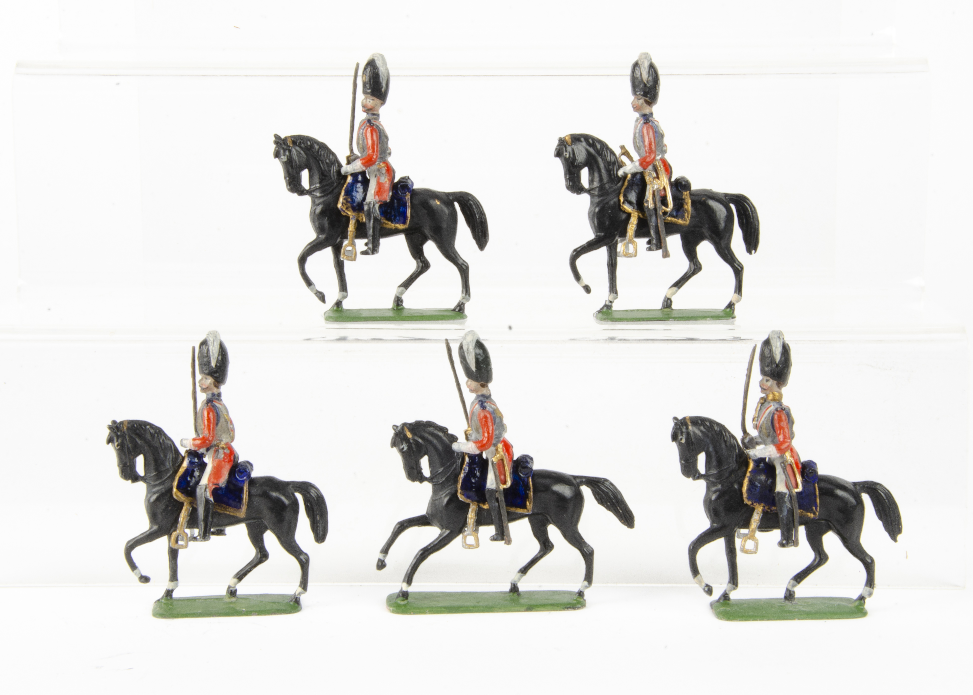 Fine Noris 50mm scale British Napoleonic Cavalry with separately cast accessories, saddles,