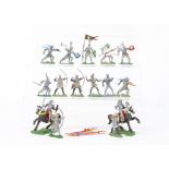 Britains Swoppet mounted (2) and foot (7) Knights, Hong Kong copy foot knights (6) and spare