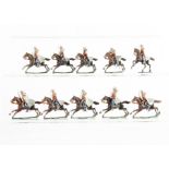 Noris 30-35mm scale mounted Spahis, complete with officer and bugler, generally G, minor wear and