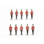 Britains rare Line Infantry at Present with tan bases from set 1477 large Coronation Display Set,