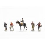 British lead farm and civilian figures including Pixyland standing Quaffer, Charbens Gamekeeper,