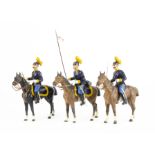 Heyde very large (150mm overall height) US Cavalry, Trooper, Bugler and Officer, probably 120mm