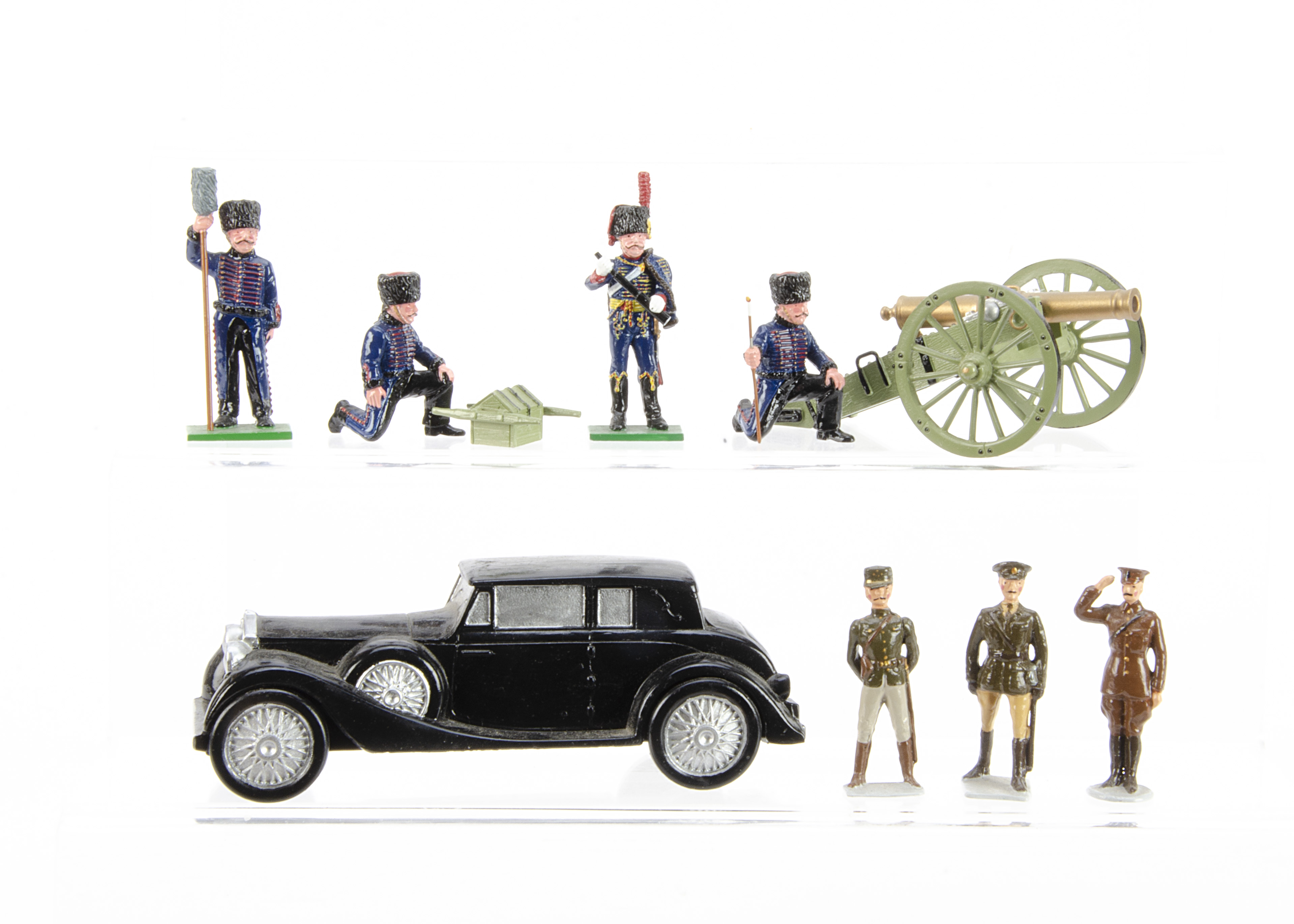 Dorset Soldiers resin Staff Car with re-cast Staff Officers (3), Trophy Miniatures French 19th