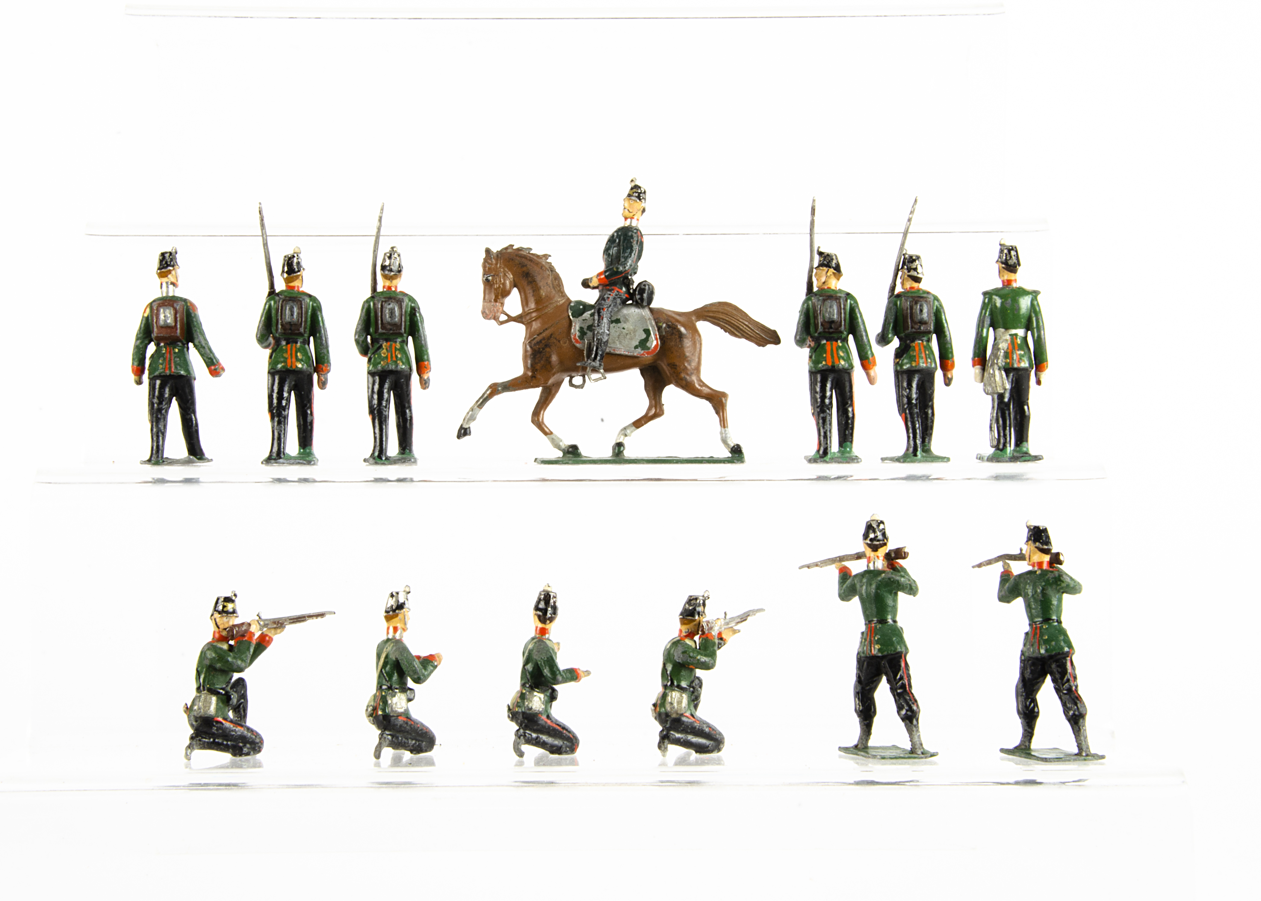 Noris 60mm scale Bavarian 19th Century troops, officers (2) with marching (5) and fighting (6) - Image 2 of 2