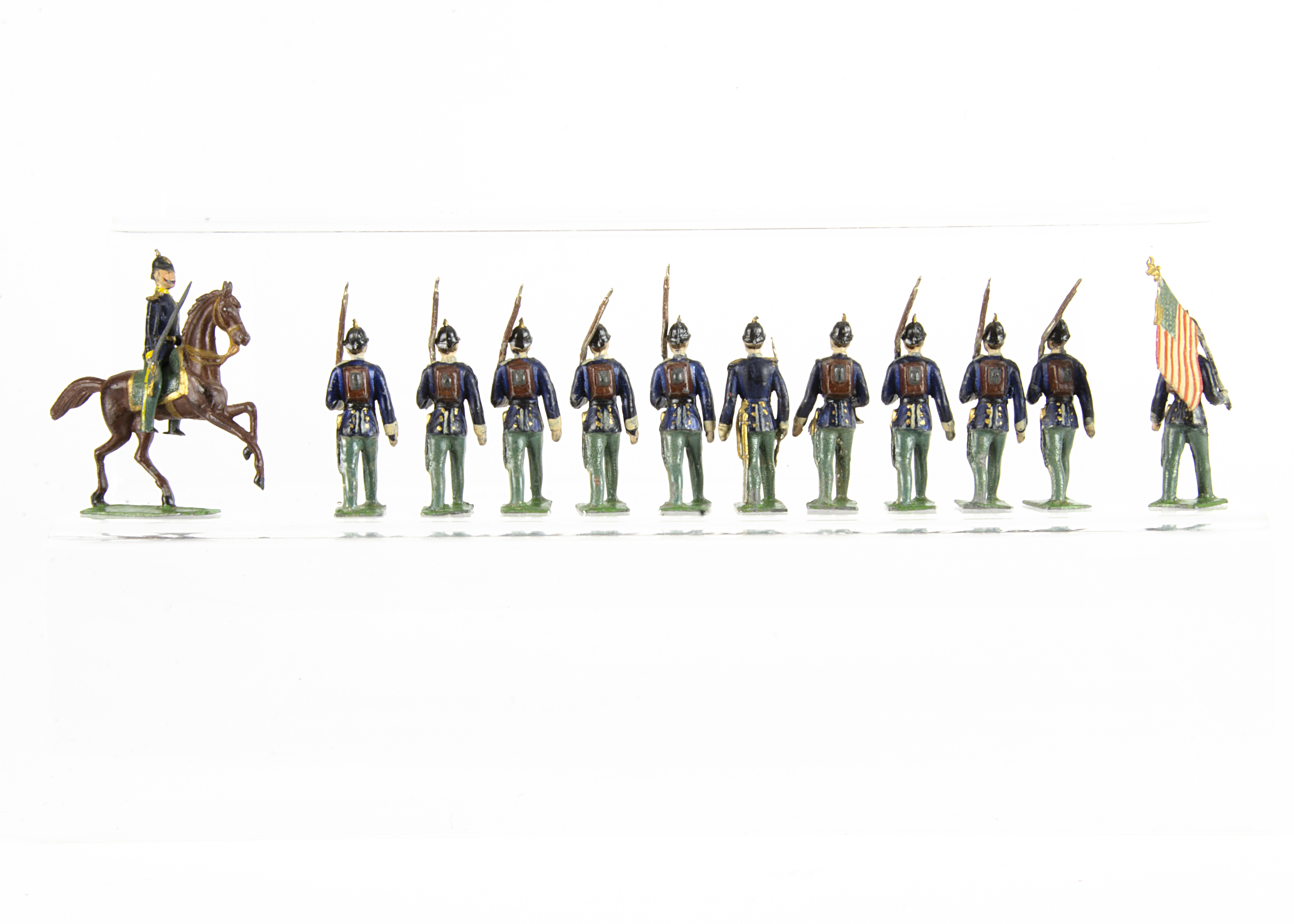 Noris 45mm scale marching 19th Century US infantry, complete with mounted and foot officers, - Image 2 of 2