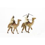 Heyde Arab Warriors on camels, 60mm scale figures, overall height 115mm not including arms, one