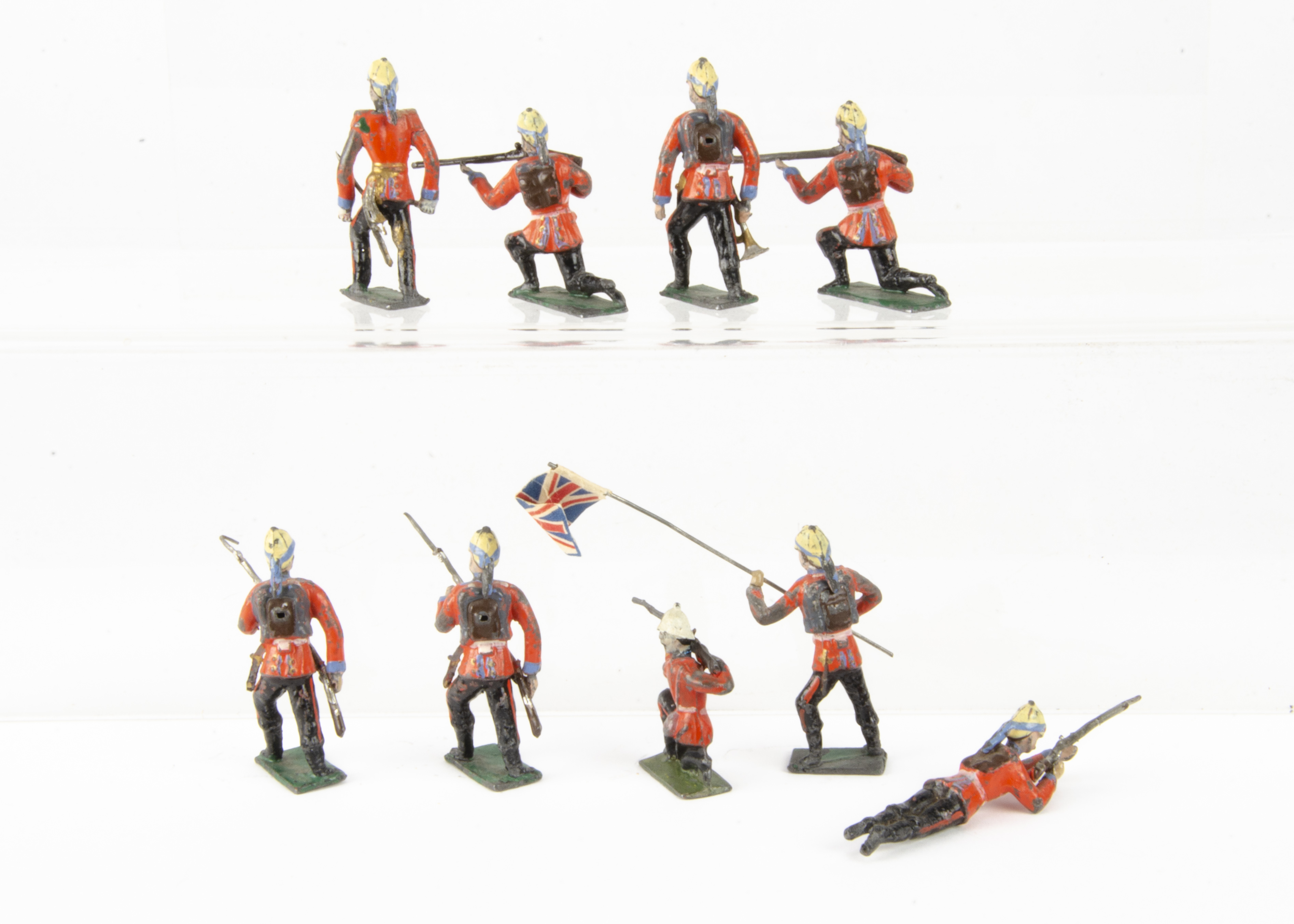 Krause Germany 48mm Britains 19th Century Colonial Infantry with unusual early style 'pith' helmets, - Image 2 of 2