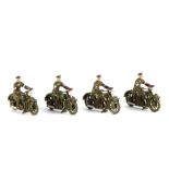 Britains loose set 1791 Motorcycle Dispatch Riders, G, minor wear only, (4)