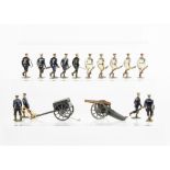 Britains loose set 79 Royal Navy Landing Party, (8 figures only, including officer, one wire trace