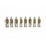 Britains loose unlisted set 1828 British Infantry at ease in steel helmets, 1939 version in