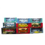 1:18 Scale Diecast American Classic Cars and Car Coin Banks, a boxed group of nine comprising,