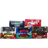 1:18 Scale Modern European and American Sports Cars, eight boxed models comprising, Guiloy 67537