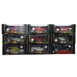 1:18 Scale Vintage Alfa Romeo and Jaguar by Burago, nine boxed models comprising Special