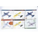 Gear Box Collectibles Diecast Aircraft Coin Banks, a boxed group of six, 12502 F6F-3 Hellcat (2) and