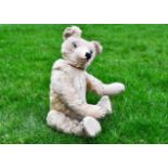 Quizzy a rare Harwin teddy bear circa 1915 20, with blonde mohair, large clear and black glass