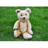 Meg a British United Manufacturing Co Ltd Omega teddy bear 1930s, with golden mohair, clear and