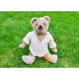 Snoopy a British teddy bear 1920s, possibly Teddy Toy Company with golden mohair, clear and black