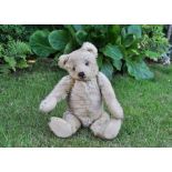 Deiter a British teddy bear 1920s, possibly Teddy Toy Company with golden mohair, replaced boot