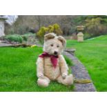 Bruno a Jopi teddy bear 1930s, with pale golden mohair, clear and black glass eyes with brown backs,