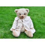 Henry a British teddy bear 1920s, probably Omega with blonde mohair, clear and black glass eyes with
