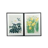 A set of four Japanese wood block prints, by Nisaburo Ito all of floral subjects including hibiscus,