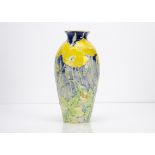 A contemporary stoneware vase by Jonathan Cox titled Welsh Poppies, of ovoid form with slightly