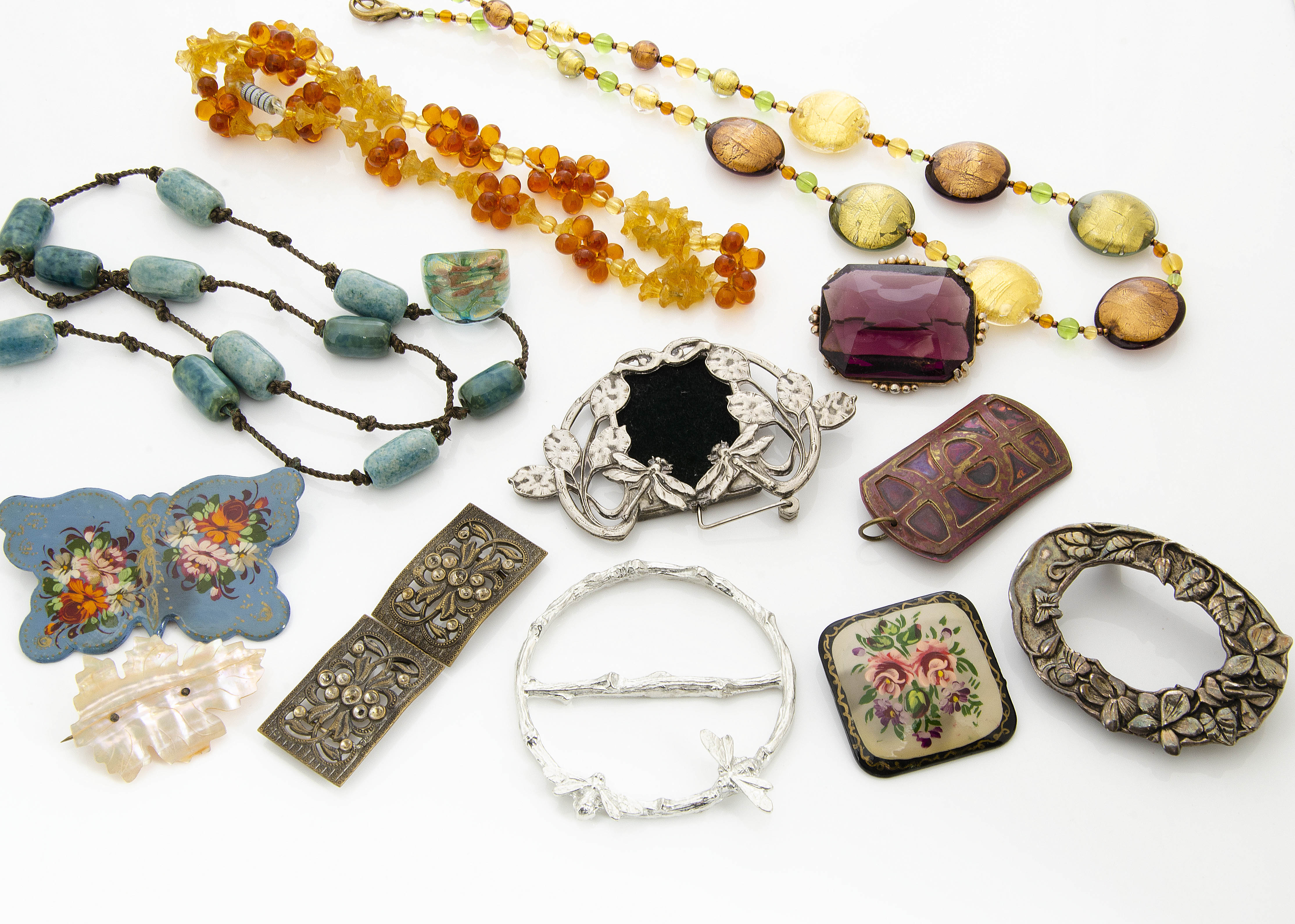 A collection of miscellaneous jewellery, comprising various necklaces, brooches, buckles and - Image 2 of 2