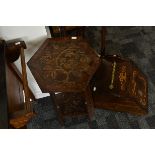 A rosewood and satinwood inlaid coal scuttle, with brass fittings, 32cm wide x 44cm deep x 32cm high