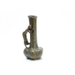 A spelter Art Nouveau vase 'La Source', after Aristide De. Ranieri, the figural vase of lobed