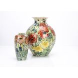 A contemporary stoneware Jonathan Cox large ovoid vase, with inverted neck and splayed rim, titled