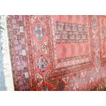 A large contemporary Mossoul Belgian woollen rug in Persian style, rectangular rug with central