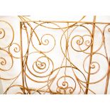 A collection of gold painted/sprayed railings, of various sizes possibly the exterior framework