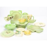 A quantity of Carltonware, including a salad set, a square shaped green dish and a set of matching