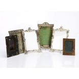 A continental copper and simulated turquoise bead photograph frame, in the Jugendstil style together
