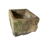 A large stone trough, of rectangular shape, 60cm x 47cm Generally good