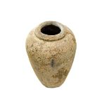 A large stoneware and amphora vase of tapered form, with all over mottled effect from sea erosion,
